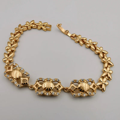 24K Gold Plated Beatle Engraved Bracelet - CD - Offer Hunts