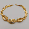 24K Gold Plated Enchanted Engraved Oval Bracelet - CD - Offer Hunts