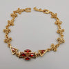 24K Gold Plated Ruby Cross Bracelet - CD - Offer Hunts