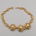 24K Gold Plated Floral Engraved Bracelet - CD - Offer Hunts