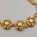24K Gold Plated Floral Engraved Bracelet - CD - Offer Hunts