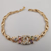 24K Gold Plated ChaneI Colorful Crystal Bracelet - CD - Offer Hunts