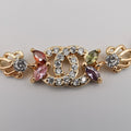 24K Gold Plated ChaneI Colorful Crystal Bracelet - CD - Offer Hunts