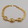 24K Gold Plated Engraved Shell with Crystal Bracelet - CD - Offer Hunts
