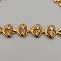 24K Gold Plated Diamond Heart Bracelet - CD - Offer Hunts