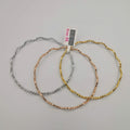 18K Gold Plated Bracelet Set [3-Pieces] - Gold + Rose Gold + White Gold - SIZE 65 - Offer Hunts