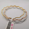 18K Gold Plated Bracelet Set [3-Pieces] - Gold + Rose Gold + White Gold - SIZE 65 - Offer Hunts