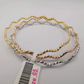 18K Gold Plated Bracelet Set [3-Pieces] - Gold + Rose Gold + White Gold - SIZE 65 - Offer Hunts