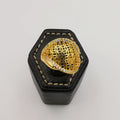 Slanted Oval Engraved Ring - 24K Gold Plate - Offer Hunts