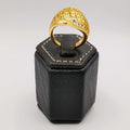 Slanted Oval Engraved Ring - 24K Gold Plate - Offer Hunts