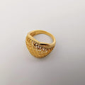 Slanted Oval Engraved Ring - 24K Gold Plate - Offer Hunts