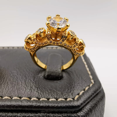 Azure Twins Ring - 24K Gold Plate - Offer Hunts