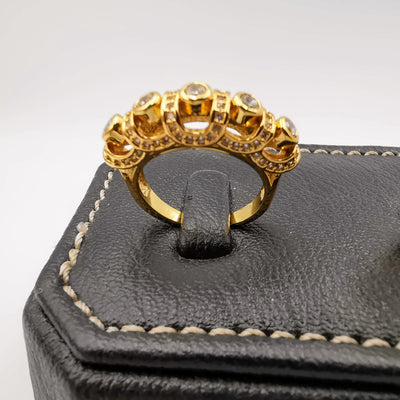 Azure Twins Ring - 24K Gold Plate - Offer Hunts