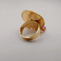 Coin Colorful Dangler Ring - Adjustable Size - 18K Gold Plate - Offer Hunts