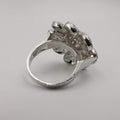 Floral Petal Ring - 18K White Gold Plate - SIZE 10 - Offer Hunts