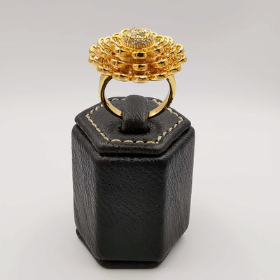 Floral Multi Petal Ring - 18K Gold Plate - SIZE 10 - Offer Hunts