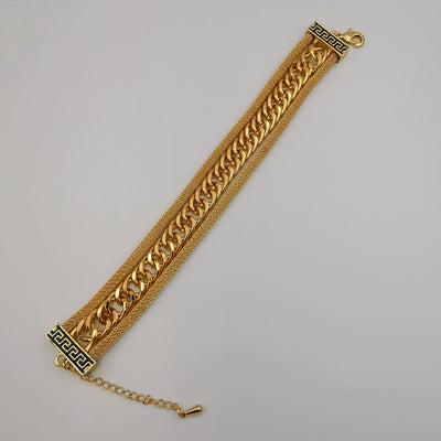 24K Gold Plated Versac.e Tri-Chain Bracelet - Offer Hunts