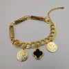 24K Gold Plated Van Cl.eef Coin Bracelet - Offer Hunts