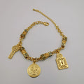24K Gold Plated Coin Key Bracelet - Offer Hunts