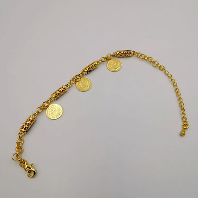 24K Gold Plated Small Coin Versac.e Bracelet - Offer Hunts