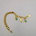 24K Gold Plated Feather Coin Hand of God Bracelet - Offer Hunts