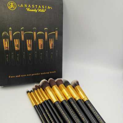 Anastasia 10pcs Professional Makeup Brush Kit - Black - Offer Hunts