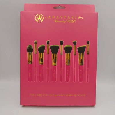 Anastasia 10pcs Professional Makeup Brush Kit - Pink - Offer Hunts