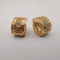 24K Gold Plated Curved Earrings with Diamonds - Offer Hunts