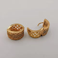 24K Gold Plated Curved Earrings with Diamonds - Offer Hunts
