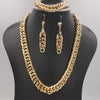 24K Gold Plated Chain Set - Necklace + Bracelet + Earrings - Offer Hunts