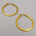 24K Gold Plated Engraved Round Earrings - Multiple Sizes - Offer Hunts