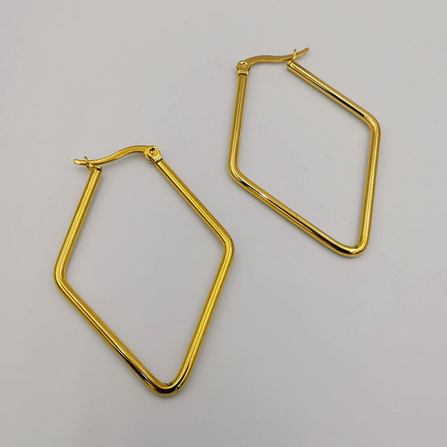 24K Gold Plated Rhombus Earrings - Offer Hunts