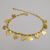24K Gold Plated Beaded Hearts Anklet - Offer Hunts