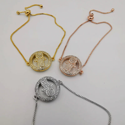 24K Gold Plated Round Bracelet Set - Yellow Gold, Rose Gold and White Gold - Offer Hunts