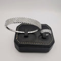 24K White Gold Plated Bracelet and Ring Size 18.5 Set - Offer Hunts