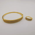 24K Gold Plated Bracelet and Ring Size 17 Set - Offer Hunts