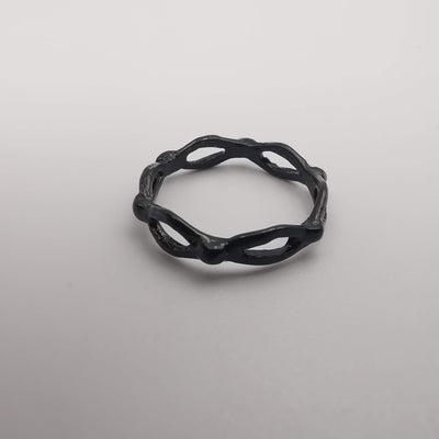 Rope Knuckle Midi Tea Fashion Ring - SILVER, GOLDEN, BLACK [R008] - Offer Hunts
