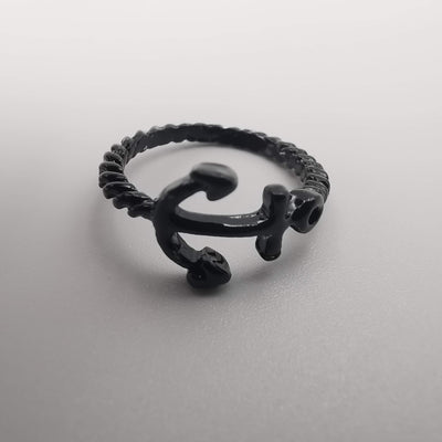 Anchor Knuckle Midi Tea Fashion Ring - SILVER, GOLDEN, BLACK [R008] - Offer Hunts