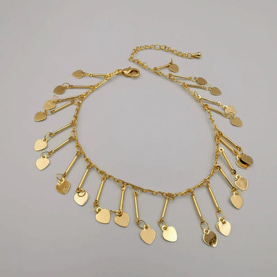 24K Gold Plated Heart Danglers Anklet - Offer Hunts