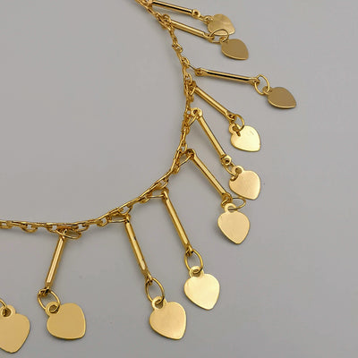 24K Gold Plated Heart Danglers Anklet - Offer Hunts