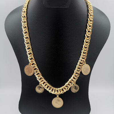 Premium 24K Gold Plated Coin Chain Necklace - Offer Hunts