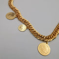 Premium 24K Gold Plated Coin Chain Necklace - Offer Hunts