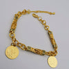 24K Gold Plated Slanted Double Coin Bracelet - Offer Hunts