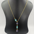 24K Gold Plated Dangling Eye Protector Necklace - Offer Hunts