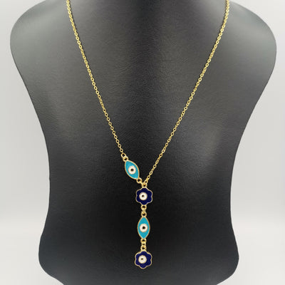 24K Gold Plated Dangling Eye Protector Necklace - Offer Hunts