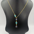 24K Gold Plated Dangling Hand + Eye Protector Necklace - Offer Hunts