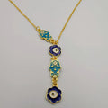 24K Gold Plated Dangling Hand + Eye Protector Necklace - Offer Hunts