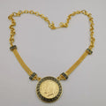 24K Gold Plated Versac.e Coin Flat Chain Necklace - Offer Hunts