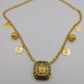 24K Gold Plated Versac.e Square Coin Egg Necklace - Offer Hunts
