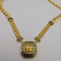 24K Gold Plated Versac.e Square Pendant Bi-Chain Necklace - Offer Hunts